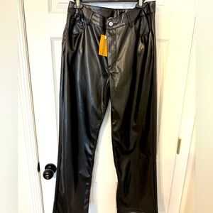 NWT Black Faux Leather Bootcut Pants by NYOURSA